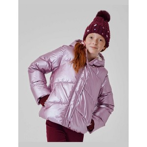 The Children's Place Girls Long Sleeve Pearlescent Midweight Microfleece Lined Puffer Jacket - 1 of 4