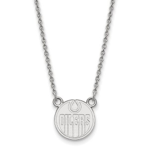 Black Bow Jewelry Sterling Silver Edmonton Oilers NHL Necklace 18 Inch - 1 of 4