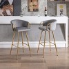 TiramisuBest Set of 2 28" Linen Woven Swivel Bar Stools, Upholstered Counter Chairs with Back, Armrest & Footrest, Black Legs (Grey) - 4 of 4