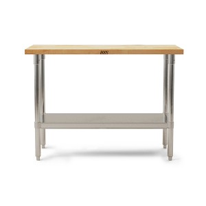 John Boos Maple Wood Top Work Table with Adjustable Lower Shelf, 48 x 30 x 1.5" - 1 of 4