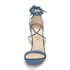 Allegra K Women's Solid Open Toe Lace Up Stiletto Sandals - 3 of 4