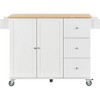 YOOCOZZ Multifunctional Rolling Kitchen Island with Solid Wood Drop Leaf and Large Storage Space - 2 of 4