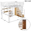ModernLuxe Full Size Metal Loft Bed with Wardrobe, Desk & Storage Shelves, No Box Spring Needed - 4 of 4