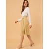 INSPIRE CHIC Women's Pleated Retro High Waist Belted Decor A-line Skirt - 4 of 4