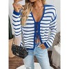 Coolmee Women's Tie Front Cardigan Long Sleeve Rib Knit Shrug Sweaters Crop Tops - 2 of 4