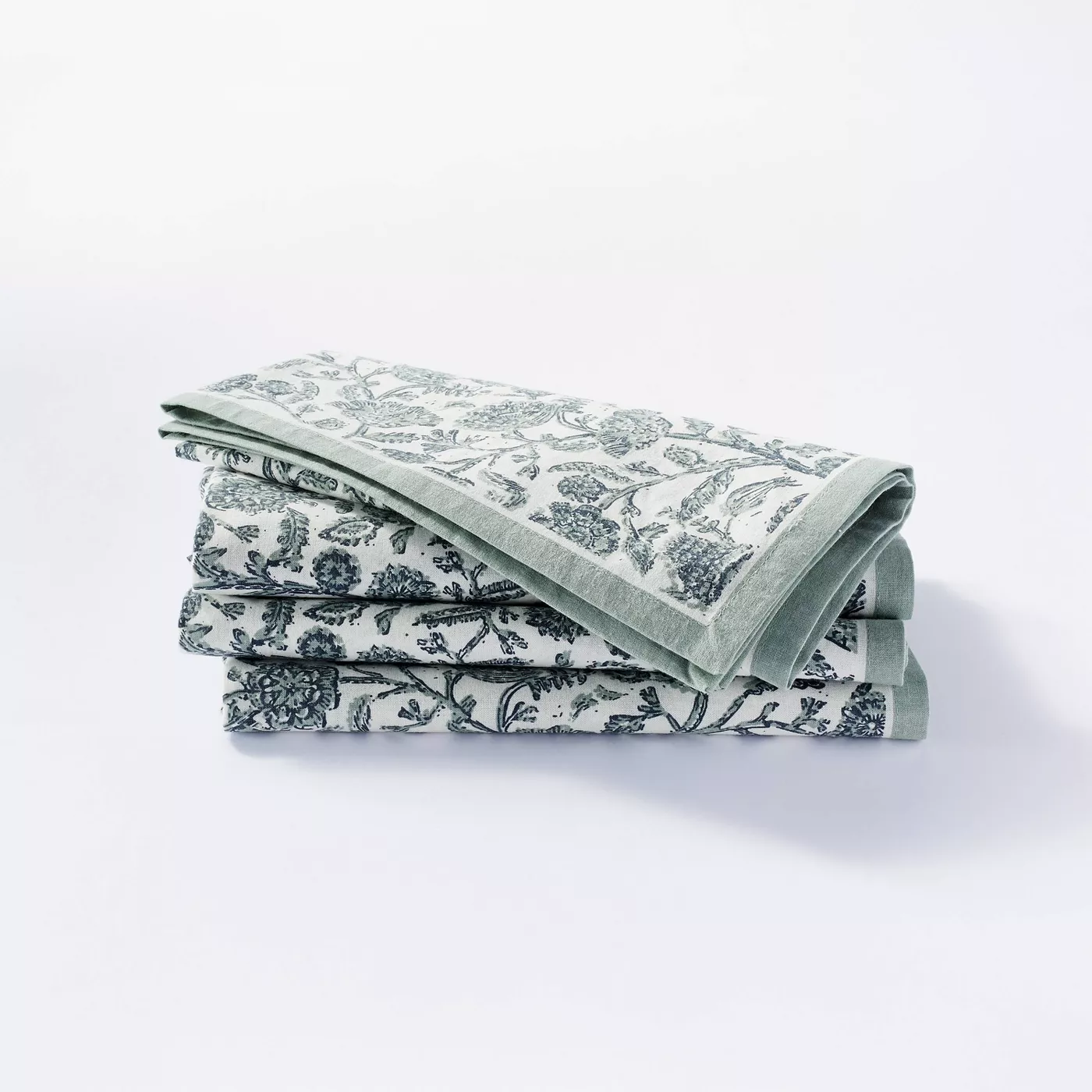 4pk Cotton Floral Napkins Blue – Threshold™ designed with Studio McGee - image 1 of 7