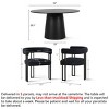 7-Piece Round Dining Table Set with 6 Upholstered Chenille Chairs, 52" Modern Pedestal Table with Metal Leg Dining Chairs for Kitchen-Maison Boucle - 3 of 4