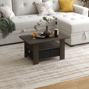 HOMLUX 31" Coffee Table Modern Living Room Furniture with Storage Bin Drawer & Open Shelf - 1 of 4