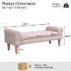 KWPZQEB 57.5" Ottoman, Button Tufted End of Bed Bench w/ Upholstered & Rolled Arms, Fabric Bench w/ Gourd-Shaped Legs for Bedroom, Entryway - 2 of 4