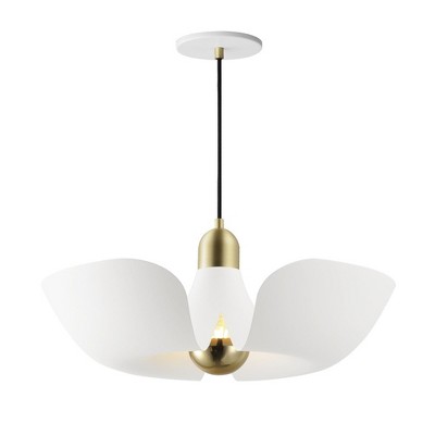 Maxim Lighting Poppy 1 - Light Pendant in  White/Satin Brass