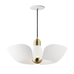Maxim Lighting Poppy 1 - Light Pendant in  White/Satin Brass - 1 of 1