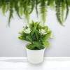 Unique Bargains Artificial Plants Pot Plastic 5.51"x4.72"x6.30" 1 Pcs - 2 of 4