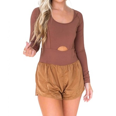Women's Long Sleeve Active Romper - TCEC