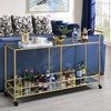 61" Kenda Clear Glass Serving Cart Mirrored/Gold - Acme Furniture - 2 of 3