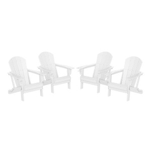 WestinTrends Nantucket Outdoor Patio HDPE Resin Folding Adirondack Chairs With Cup Holder and Phone Holder (Set of Four) - 1 of 4