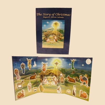 Kurt S. Adler 12.5" Blue and Beige Magnetic Nativity Book Advent Calendar