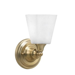 Toltec Lighting Any 1 - Light Sconce in  New Aged Brass with 4.5" Square White Muslin Shade - 1 of 1