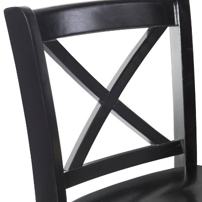 30" Black Mahogany X-Back Barstool