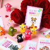 Joyfy 28 PCS Valentines Pop Eye Animal Keychain Cards | Adorable Classroom Exchange Prizes & Fun Party Favors for Valentine's Day Celebrations - 3 of 4