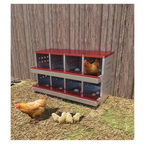 GustoWave 8-Compartment Chicken Nest Box  with Egg Collection Tray and 8 Fake Training Eggs - 1 of 4