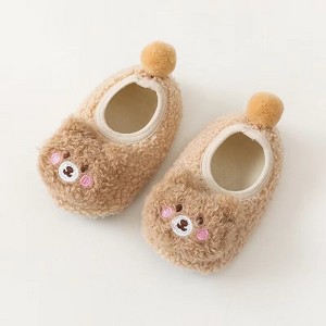 MyKids-USA Baby 3D Cartoon Bear Patched Pattern Non-Slip Warm Shoes - 1 of 4