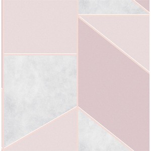 Color Block Geo Pink and Rose Gold Geometric Paste the Wall Wallpaper - 1 of 4
