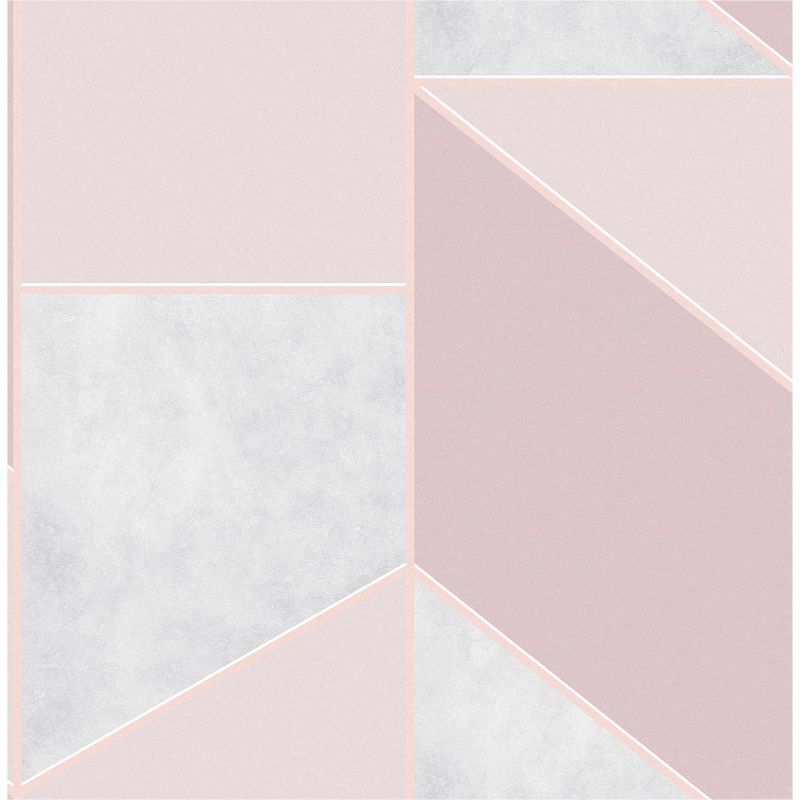 Color Block Geo Pink and Rose Gold Geometric Paste the Wall Wallpaper, 1 of 5