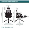 CAVINAS 360° Swivel Computer Desk Chair, High Back Mesh Home Office Desk Chair, Retractable Footrest Ergonomic Office Chair with Adjustable Headrest - 4 of 4