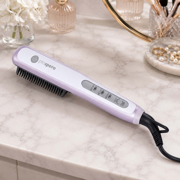 Plancha de Cabello Cerámica Prospera, Plancha PTC de Calentamiento Rápido para Cabello Suave y Liso con Control de Frizz