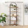 71" Industrial 5-Tier Bookshelf - Tall Metal Frame Open Bookcase, Modern Storage Shelf for Home Office & Living Room - 3 of 4