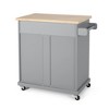 Kitchen Island Cart, Rolling Kitchen Island Side Table With Towel Rack, 2 Door, 32" Width Kitchen Cart, Kitchen Island For Kitchen, Dinning Room - 2 of 4