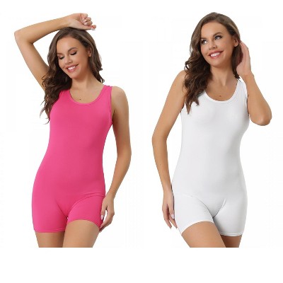 Allegra K Women's Tummy Control U Back Butt Lifter Shorts Sculpting Full Bodysuits 2 Packs