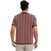 INSPIRE CHIC Men's Striped Knitted Summer Short Sleeves Button Down Jacquard Polo Shirts - 3 of 4
