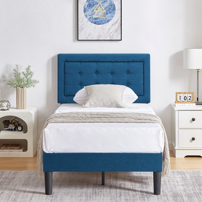VECELO Twin/Full/Queen Size Upholstered Bed Frame Button Tufted Adjustable Headboard