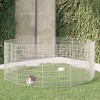 vidaxl 12-Panel Free-Range Animal Enclosure - Galvanized Iron Rabbit Hutch/cage 21.3"x31.5" Silver DIY config - 2 of 4