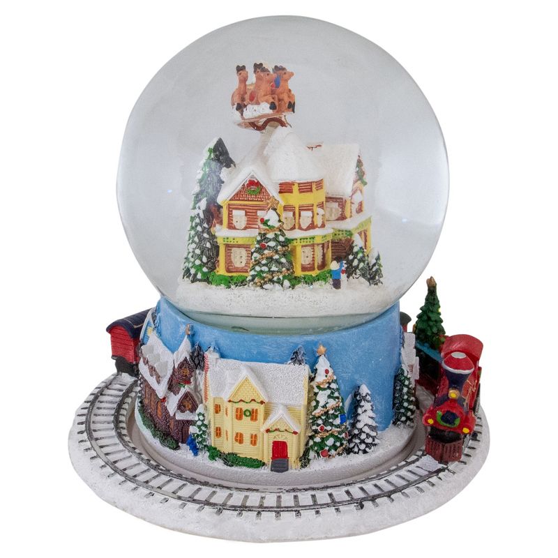 Northlight 6.5" Revolving House with Santa and Train Musical Christmas Snow Globe, 5 of 6