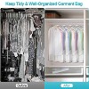 5-pack clothes hanging bags, dustproof and waterproof clothes storage hanging bags, transparent bags - 3 of 4