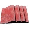 Snowflakes Jacquard 12" x 18" In. PVC Fiber Woven Non-Slip Washable Placemat Set of 4 - 3 of 3