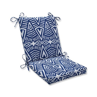 Geometric Dimensions Squared Corners Outdoor Chair Cushion Blue - Pillow Perfect