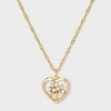 14K Gold Dipped Cubic Zirconia Family Tree Heart Necklace - Gold - 2 of 4