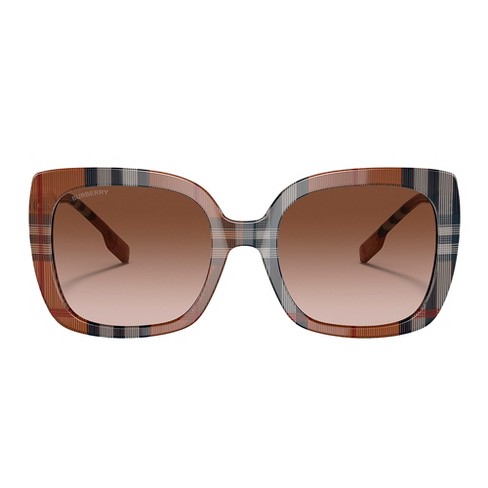 Burberry Caroll Be 4323 400513 Womens Square Sunglasses Brown Check 54mm :  Target