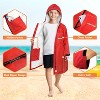 SUN CUBE Swim Parka Boy Girl, Kids Unisex Hooded Changing Robe with Faux Shearling Lining for Swimming, Surfing, Water Sports - 3 of 4