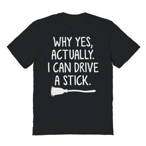 Rerun Island Men's I Can Drive A Stick Halloween Short Sleeve Graphic Cotton T-Shirt - 1 of 2