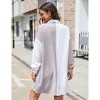 BLUEMING Womens Button Down Dress Corduroy Long Shaket Block Collar Neck Coat Corduroy Long Jackets - 2 of 4