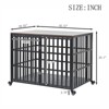 FURNIinspire Pet Crates and Houses Heavy Duty Dog Crate, Durable Versatile and Portable, with 4 Lockable Wheels, Black, 42.12"*29.52"*33.1" - 2 of 4