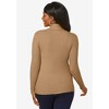 Jessica London Women's Plus Size Ribbed Cotton Turtleneck Sweater - 3 of 4