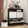 CLIHOME Freestanding Shoe Storage Cabinet  with Anti-tip Fitting, Shoe Rack Organizer Cabinet with Wooden Handle - 2 of 4