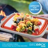 BIRDROCK HOME Collapsible BBQ Prep Tub w/ Cutting Board - Multi-Function Grill Caddy, Colander & Lid - Portable Silicone Dish for Camping, Orange - 3 of 4