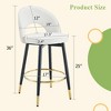 DOMETOUR 360° Rotatable Modern White PU Bar Chair with Black Metal Legs, Set of 2, for Dining Room, Kitchen, Terrace, or Office - 4 of 4