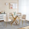 5-Piece Dining Set with Glass Table and Four Velvet Chairs - 2 of 4